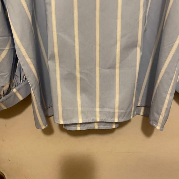 Express Mid top Blouse - Blue with White and Tan or Yellow Stripes - Size XL - Picture 3 of 8